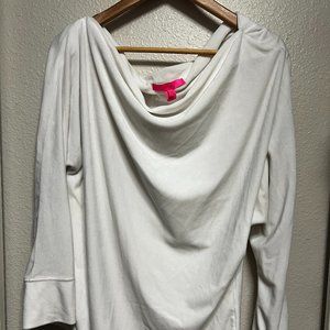 Lilly Pulitzer off the shoulder velour white top XL